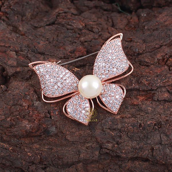 Justin Pearl CZ Designer Brooch
