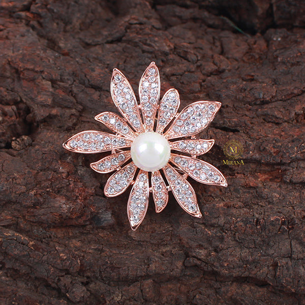 Kalix Pearl CZ Designer Brooch