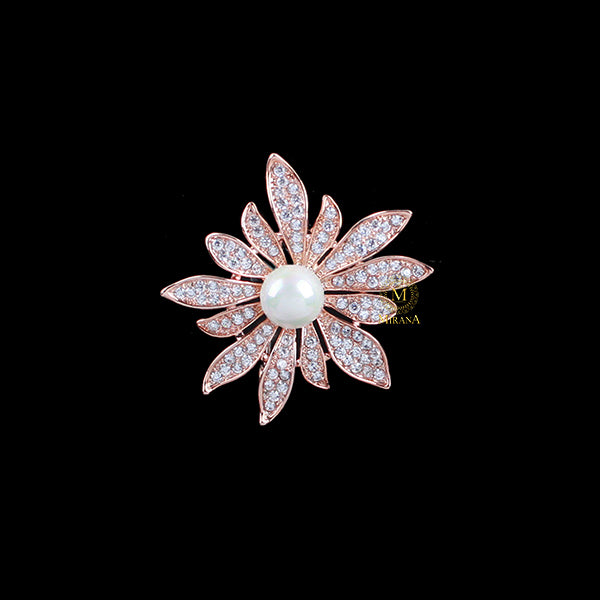 Kalix Pearl CZ Designer Brooch