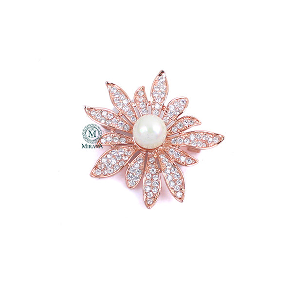 Kalix Pearl CZ Designer Brooch