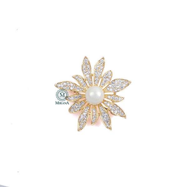 Kalix Pearl CZ Designer Brooch