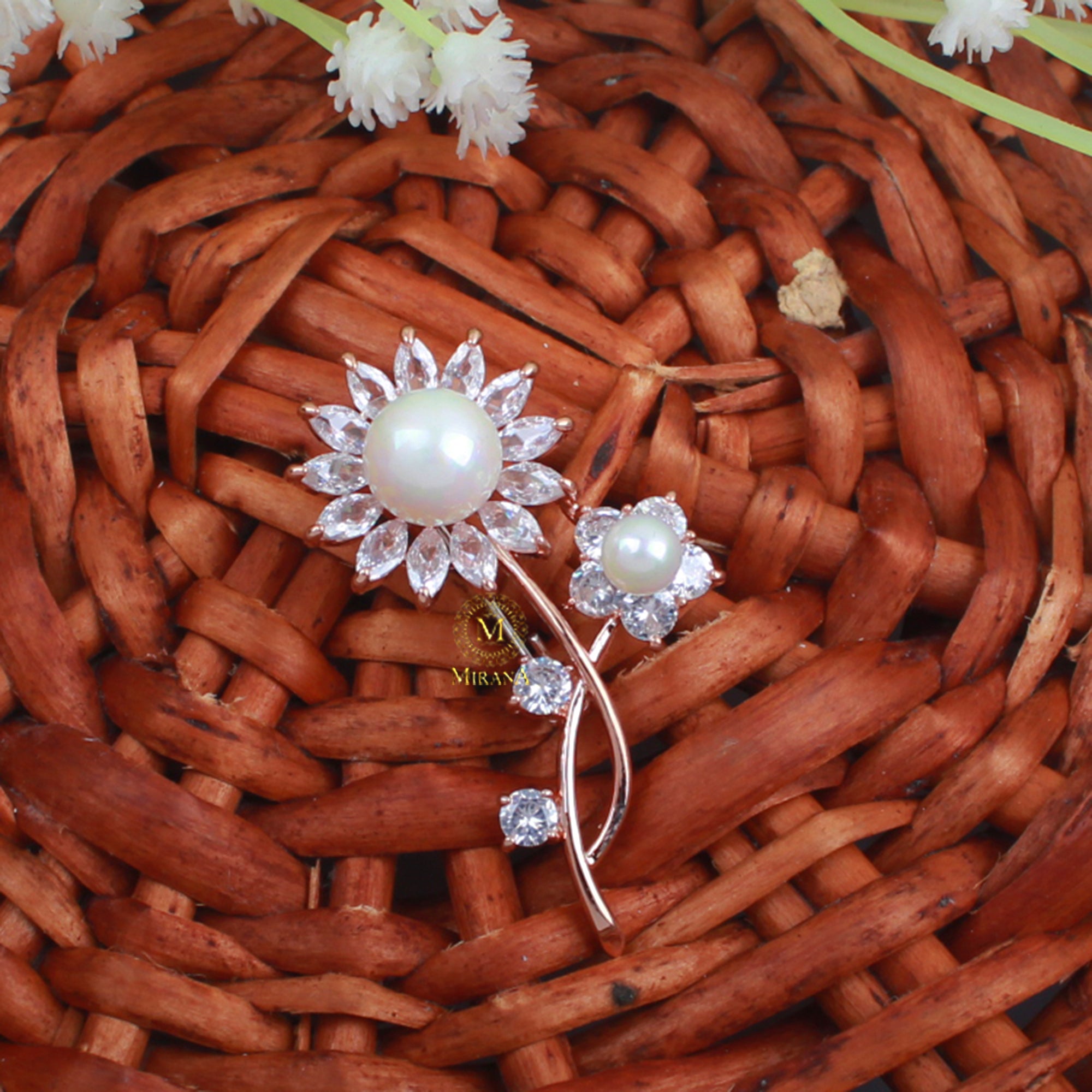 Daniel Pearl CZ Designer Brooch