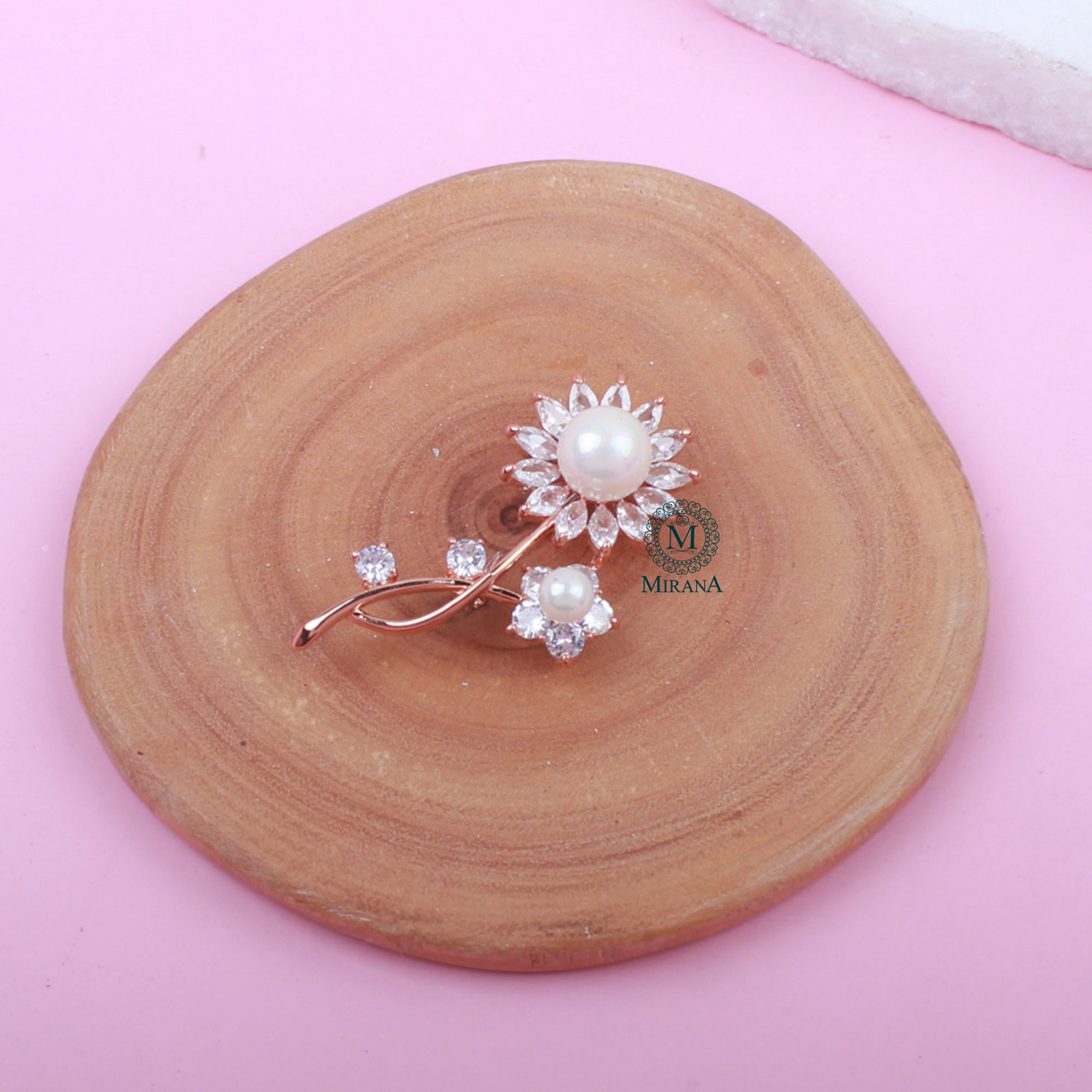 Daniel Pearl CZ Designer Brooch