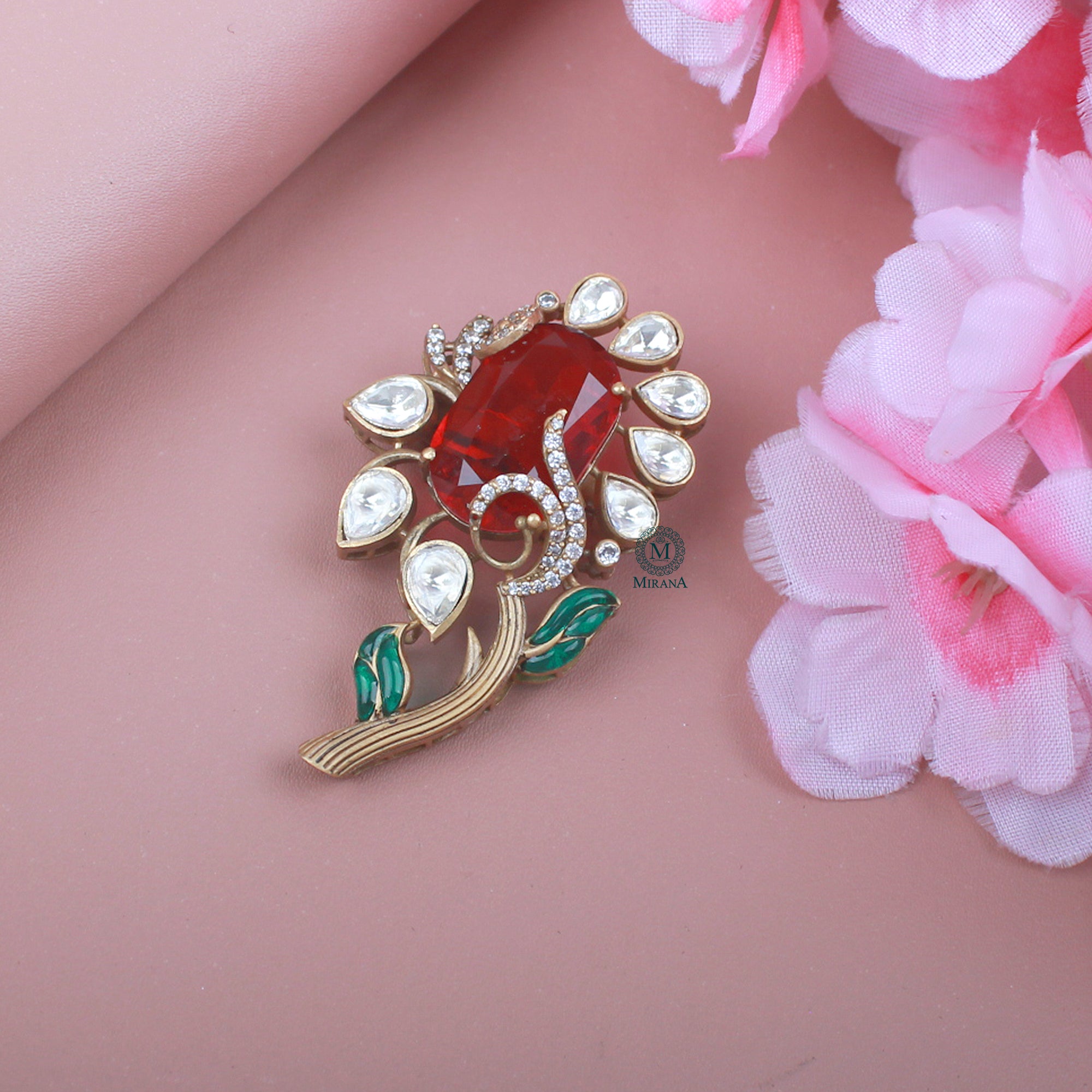 Vansh Moissanite Designer Brooch