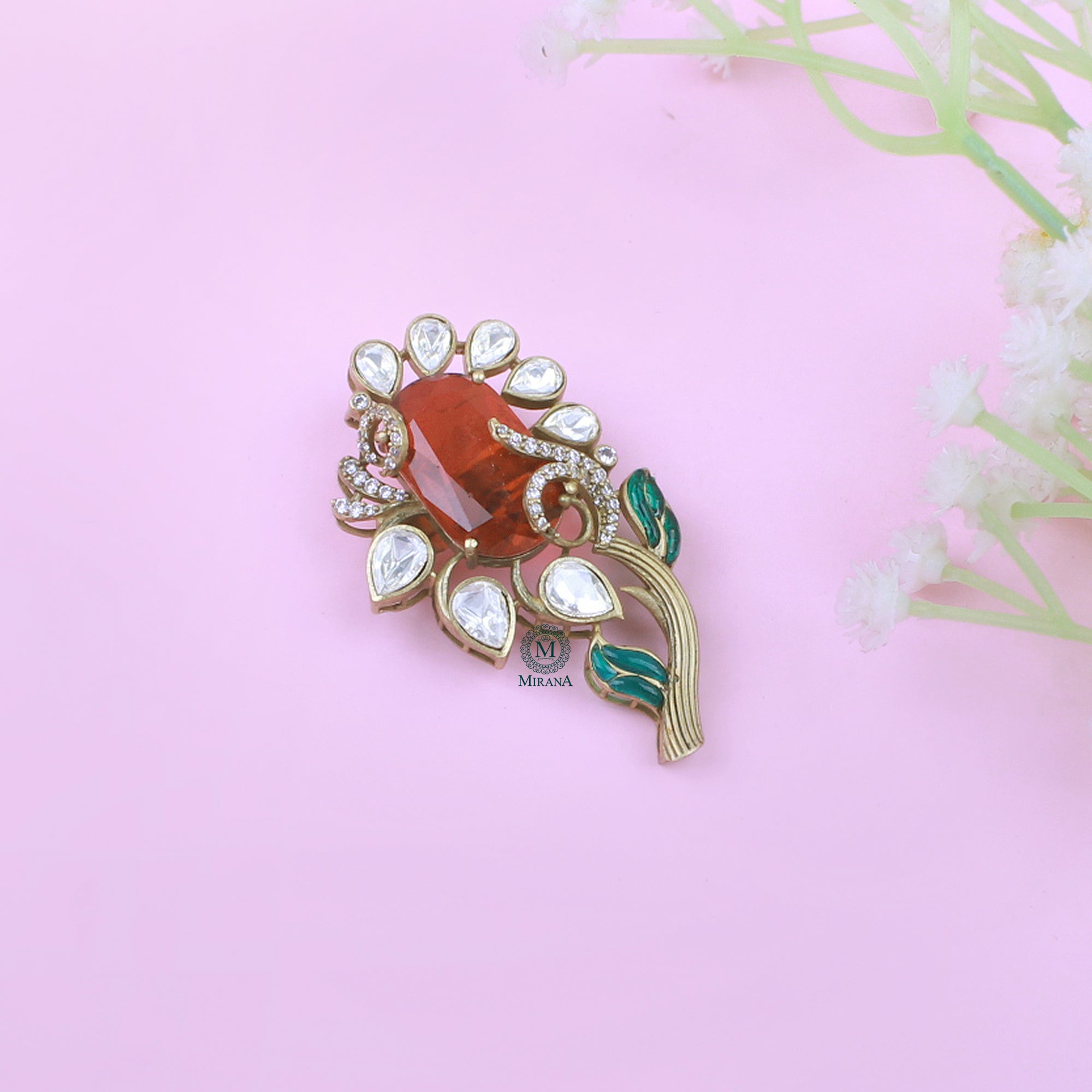 Vansh Moissanite Designer Brooch