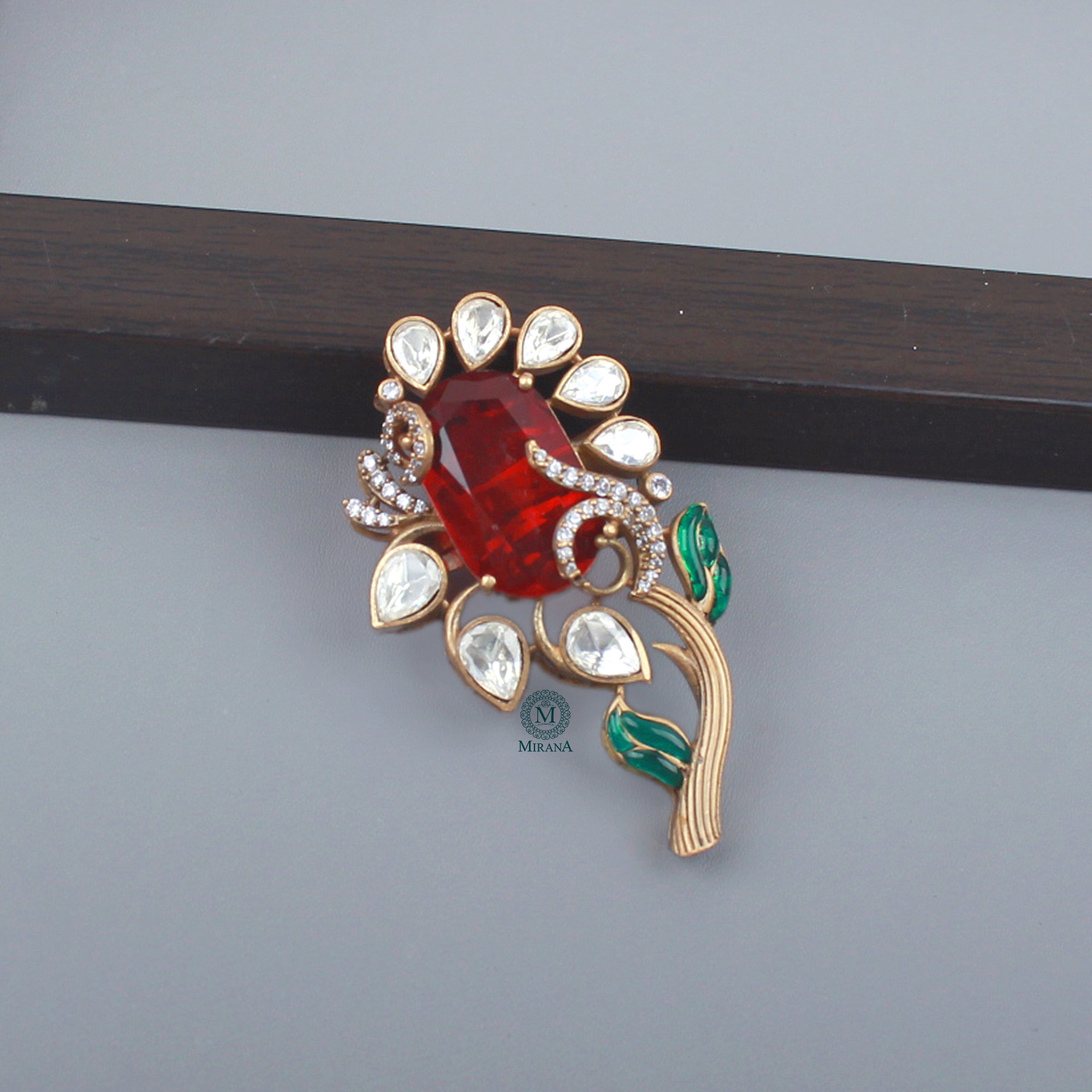 Vansh Moissanite Designer Brooch