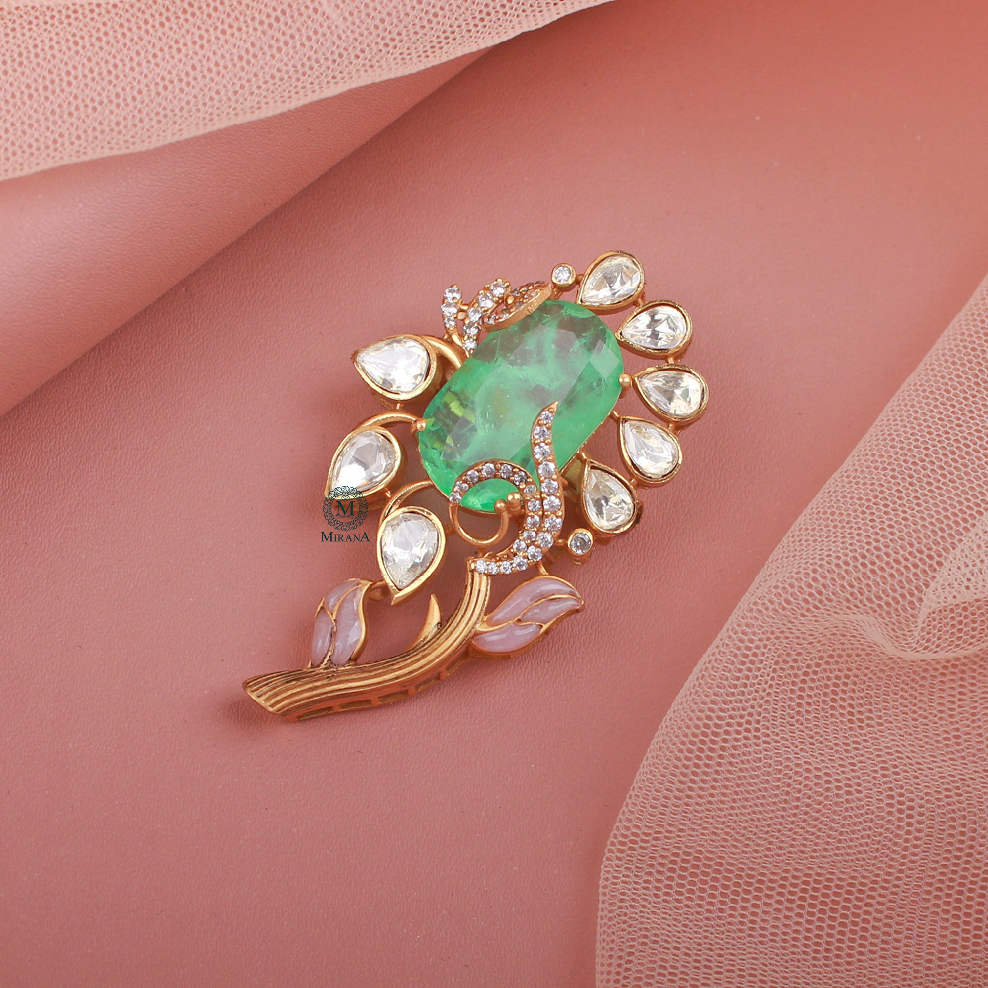 Vansh Moissanite Designer Brooch