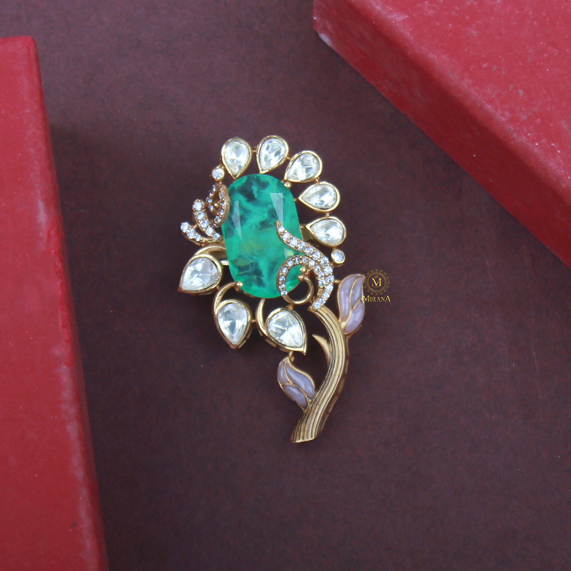 Vansh Moissanite Designer Brooch