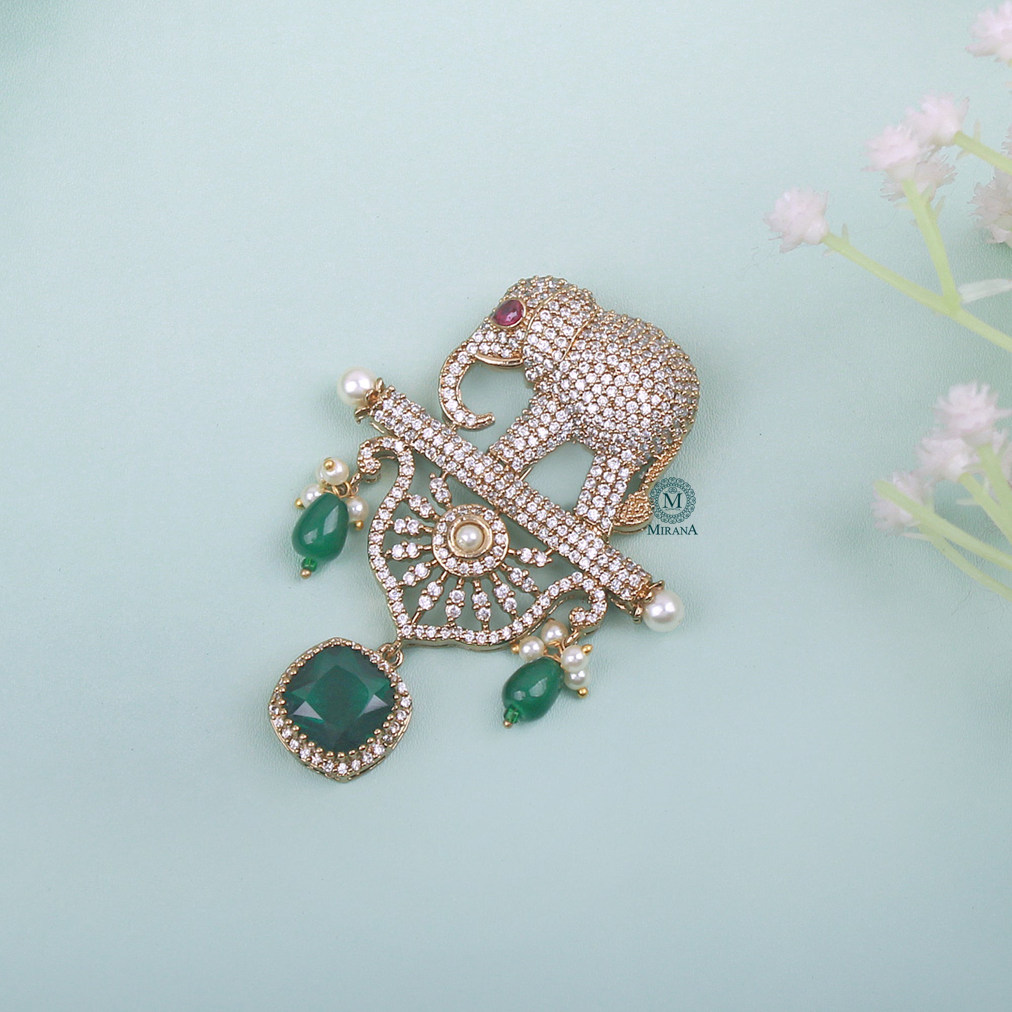 Vedant Pearl Designer Brooch