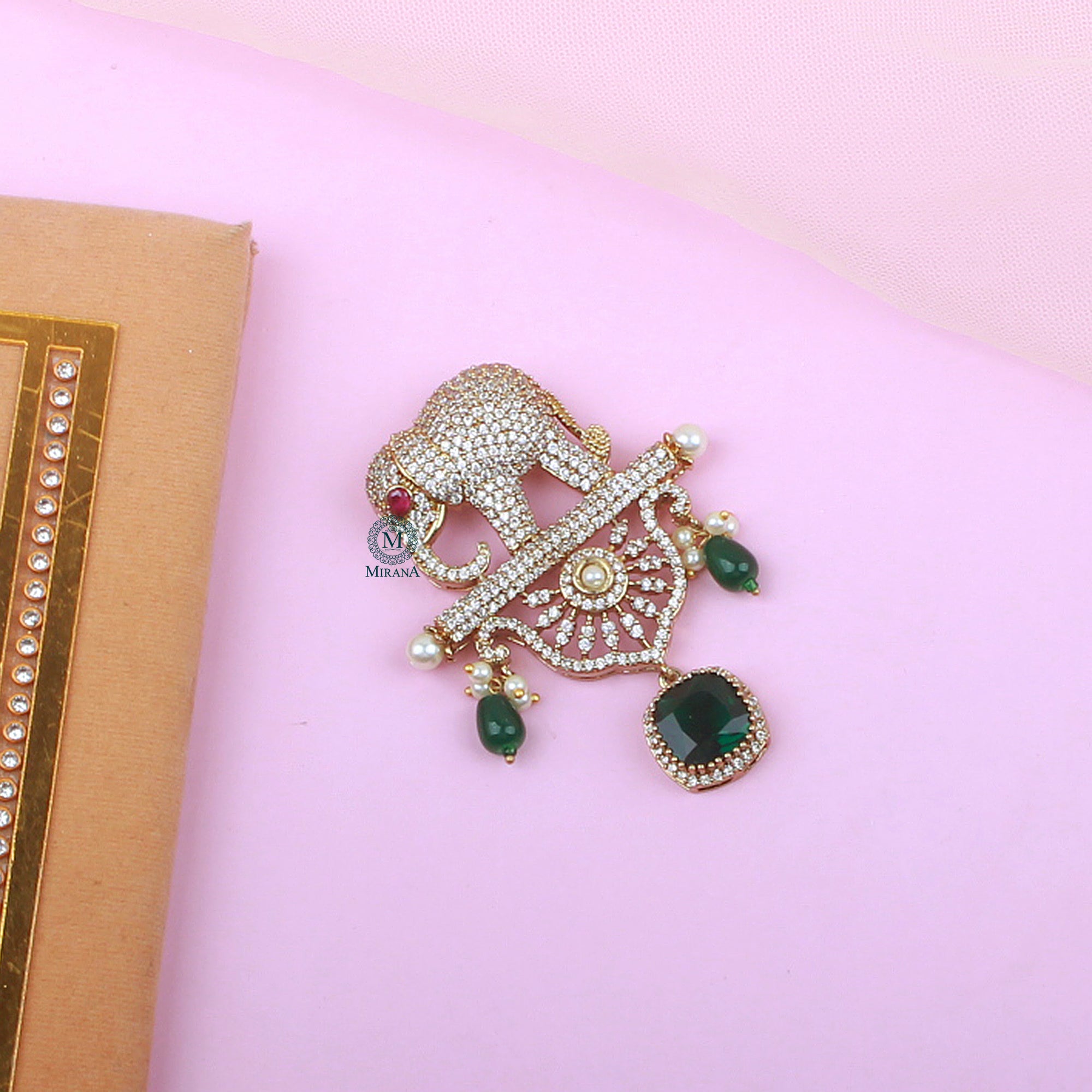 Vedant Pearl Designer Brooch