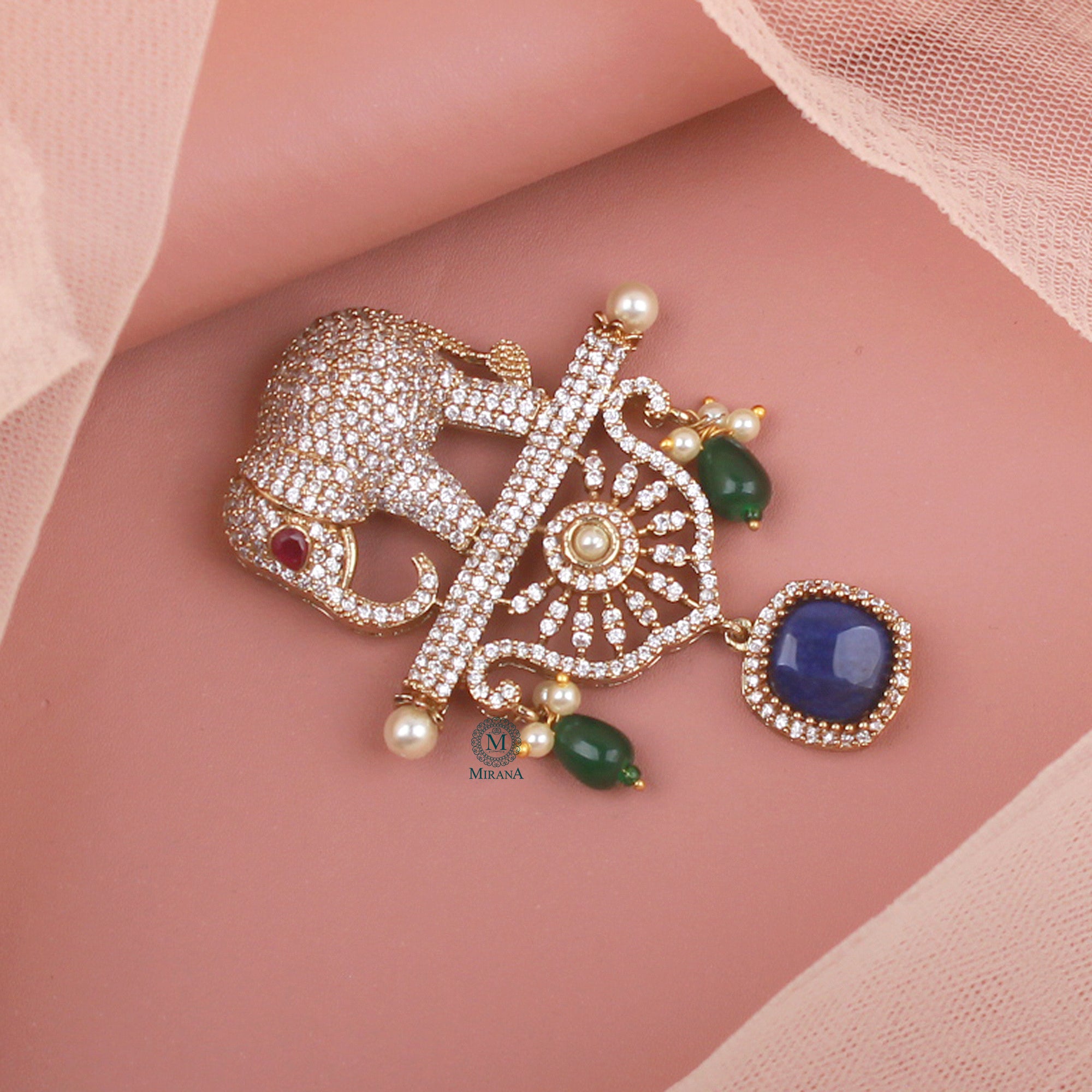 Vedant Pearl Designer Brooch