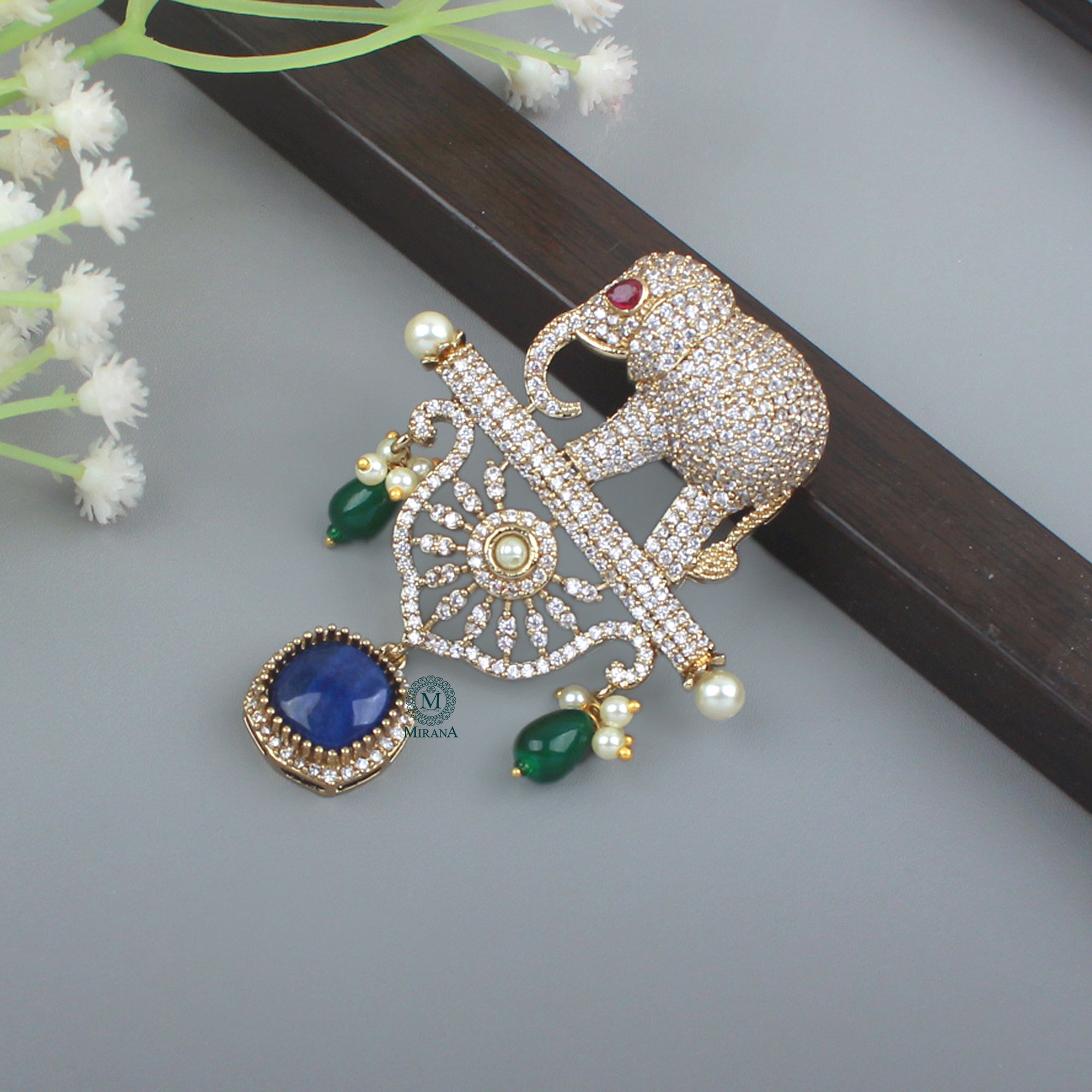 Vedant Pearl Designer Brooch