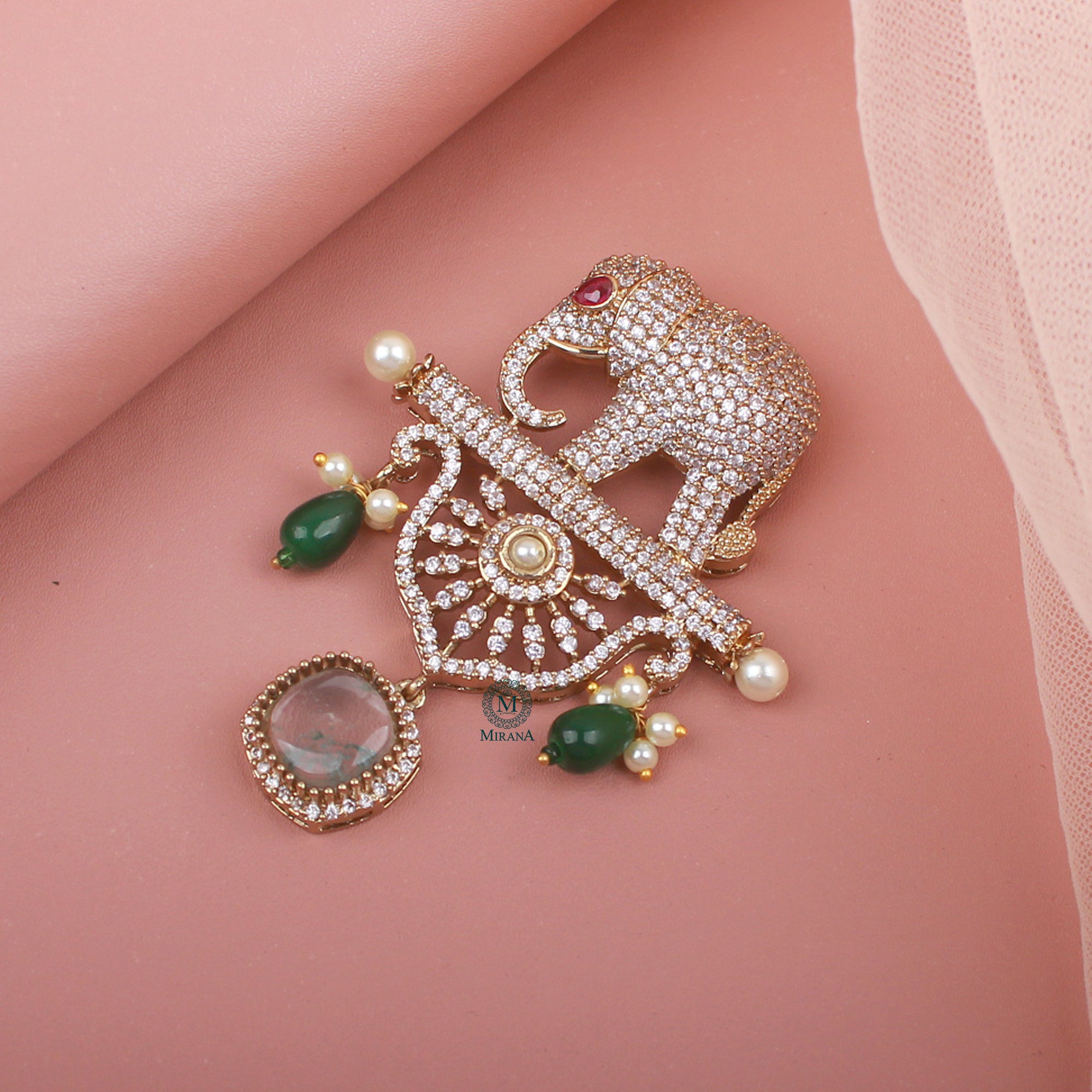 Vedant Pearl Designer Brooch