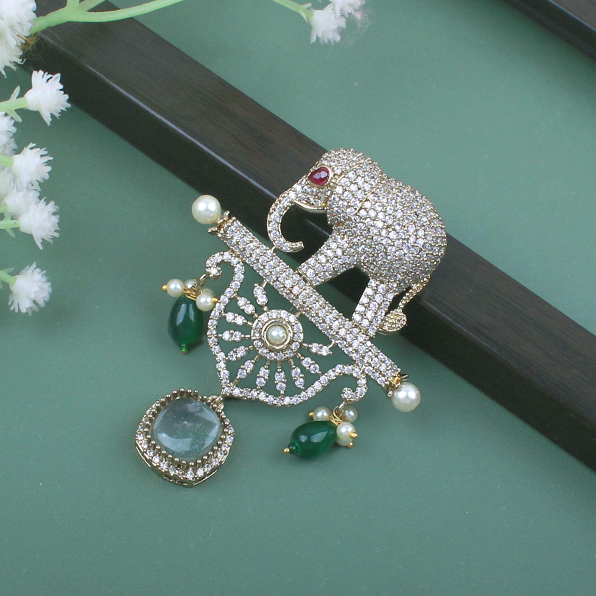 Vedant Pearl Designer Brooch