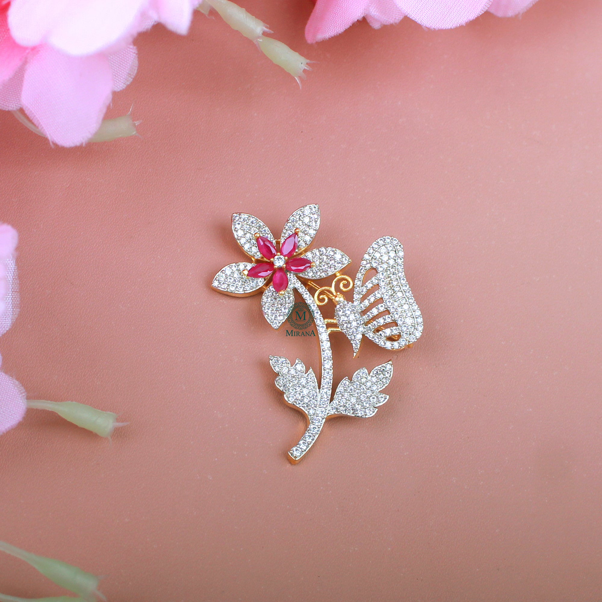 Maanav CZ Designer Brooch
