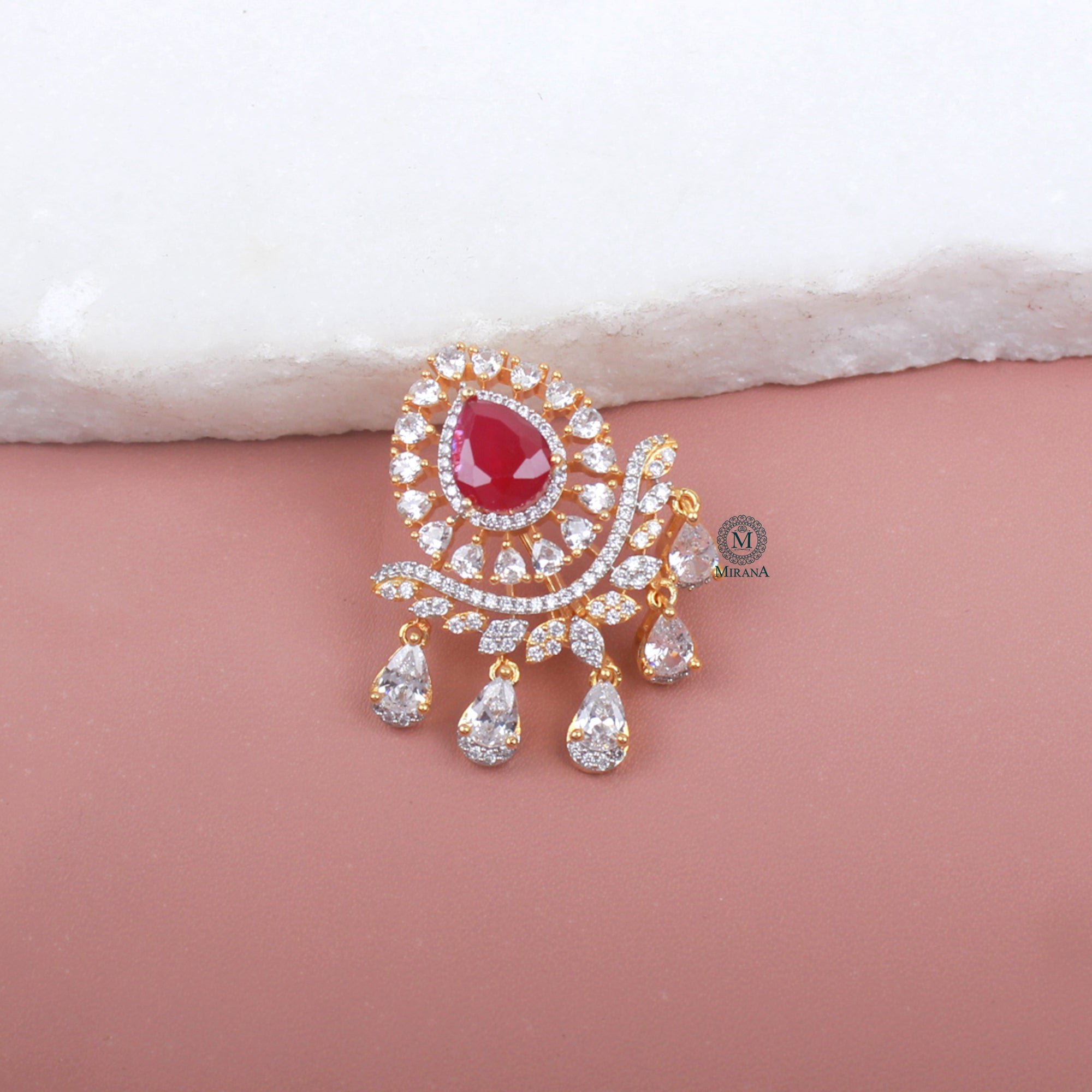 Anay CZ Designer Brooch