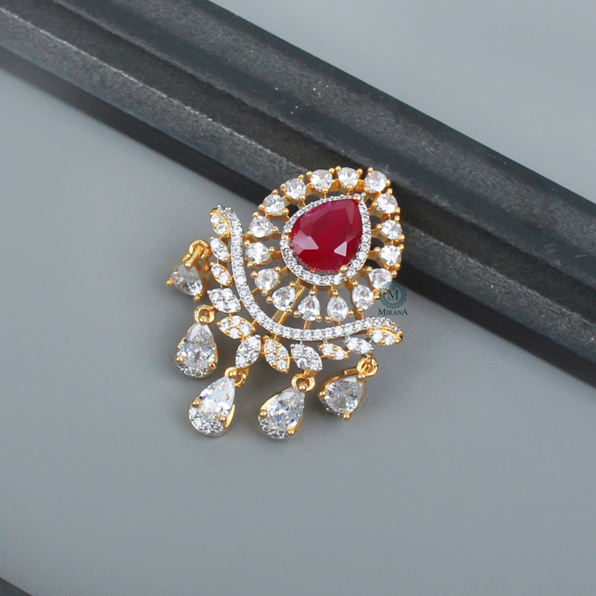 Anay CZ Designer Brooch