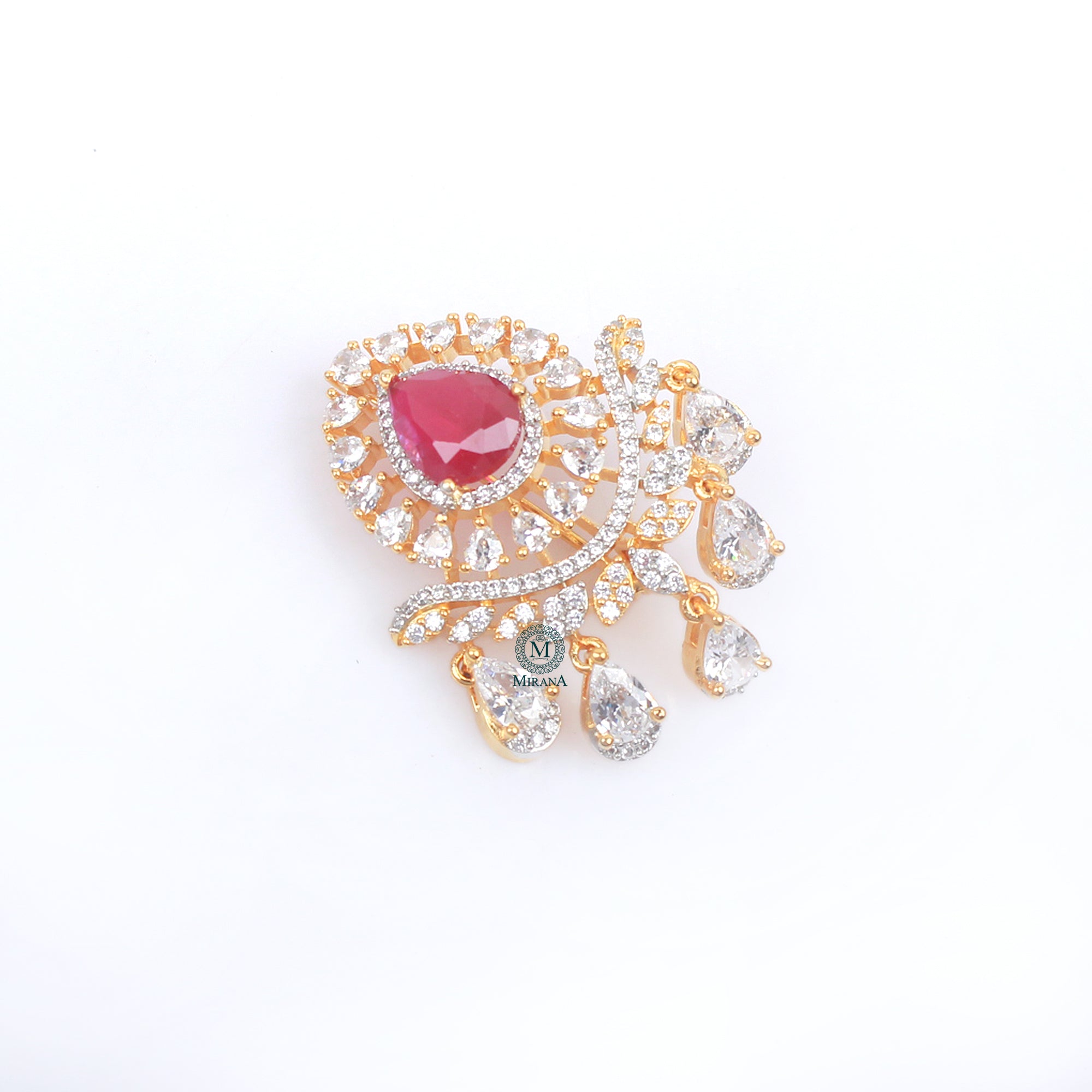 Anay CZ Designer Brooch