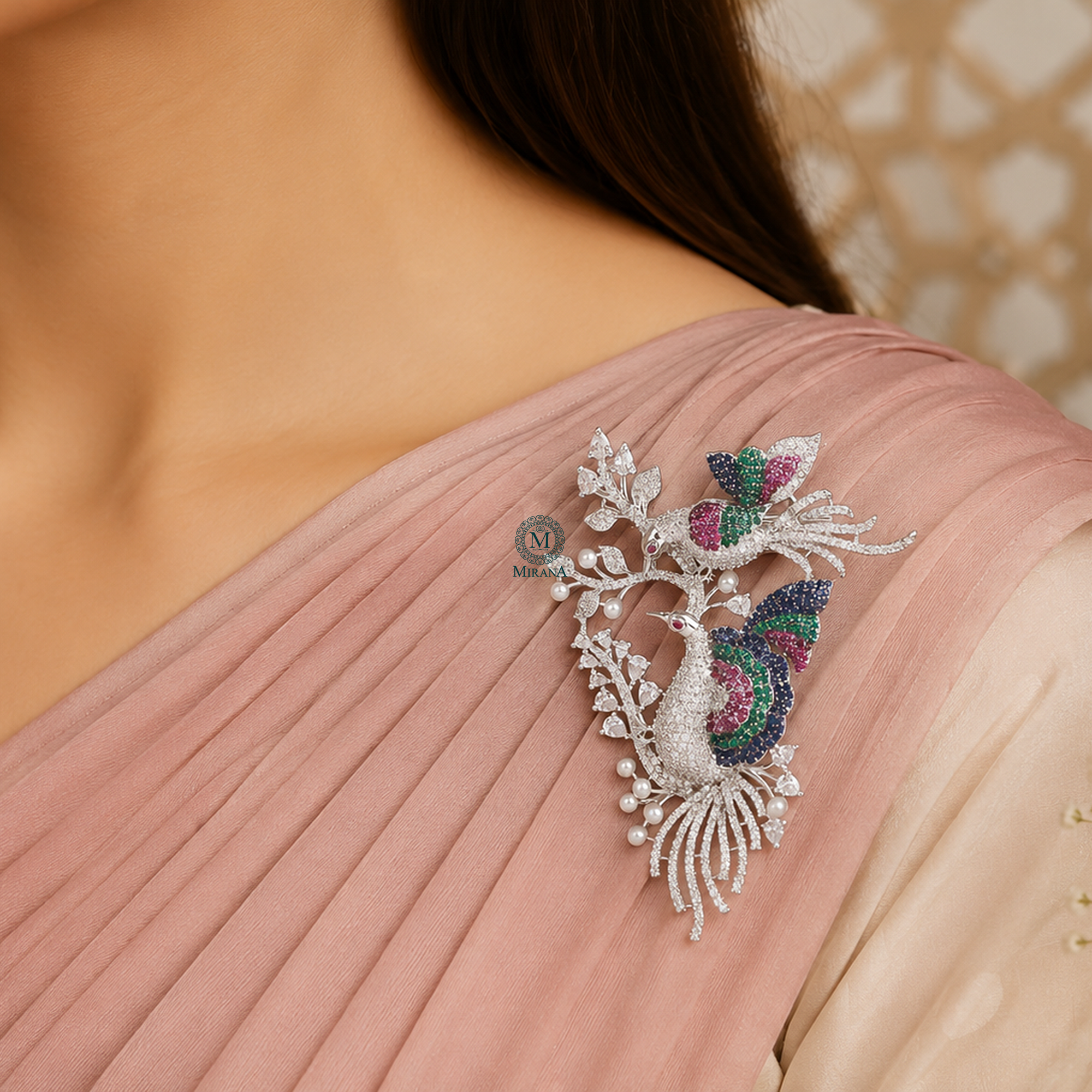 Oshin CZ Designer Brooch
