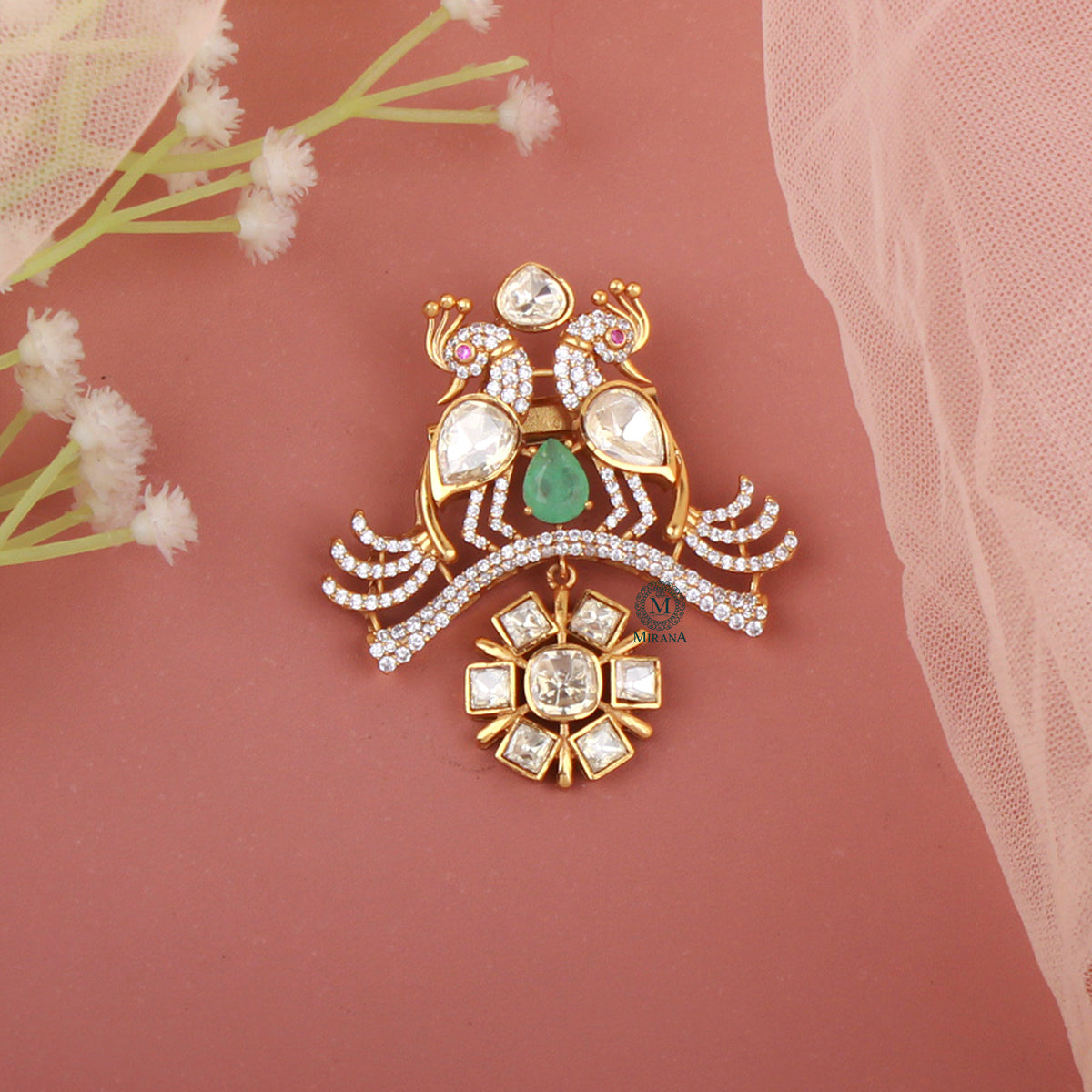 Daksh Moissanite Designer Brooch