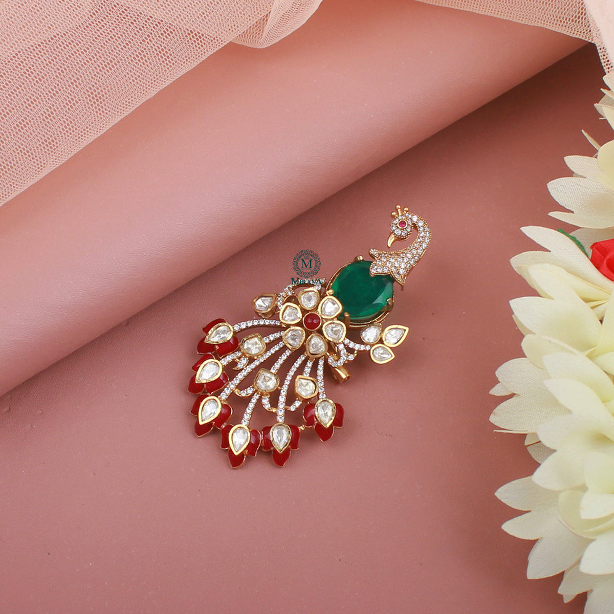 Dheer Moissanite Designer Brooch