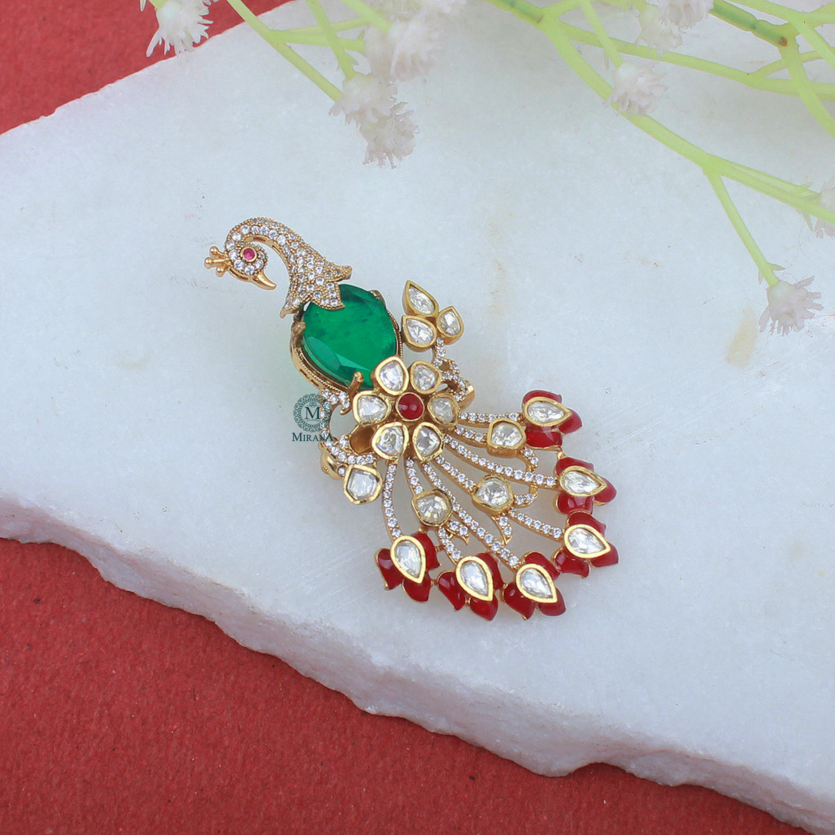 Dheer Moissanite Designer Brooch