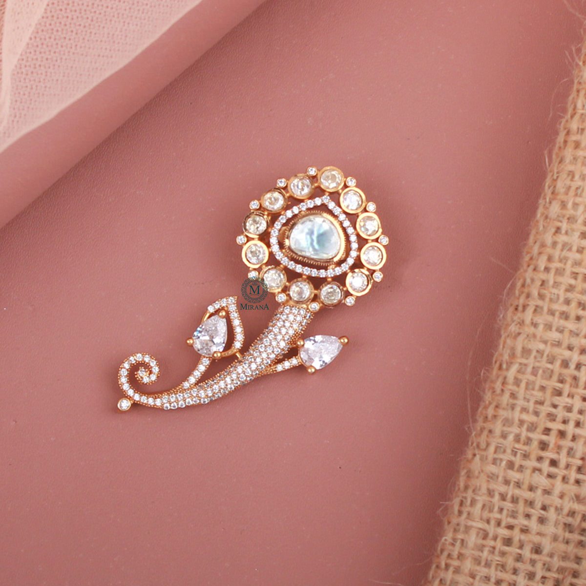Jay Moissanite Designer Brooch