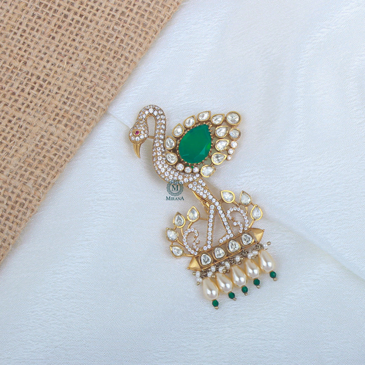 Vansh Moissanite Designer Brooch