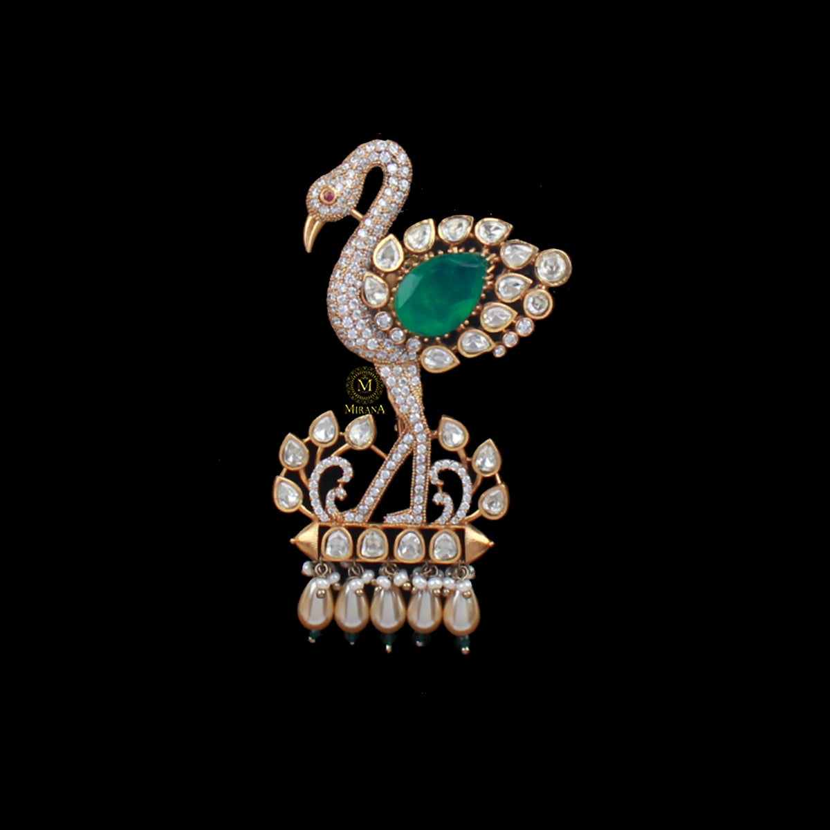 Vansh Moissanite Designer Brooch