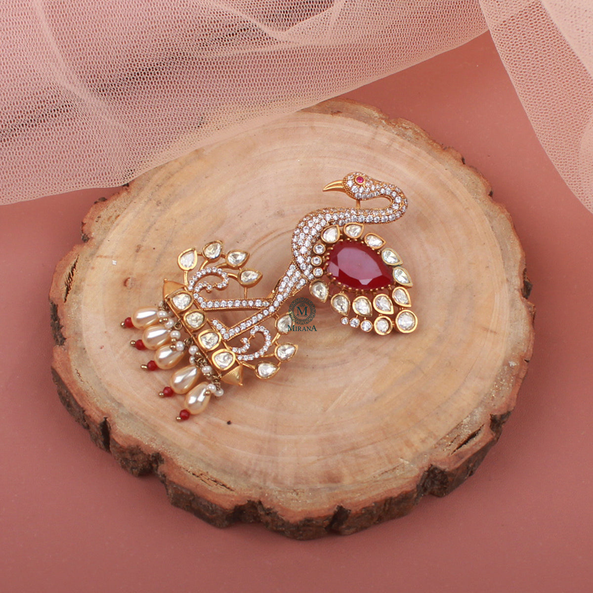 Vansh Moissanite Designer Brooch