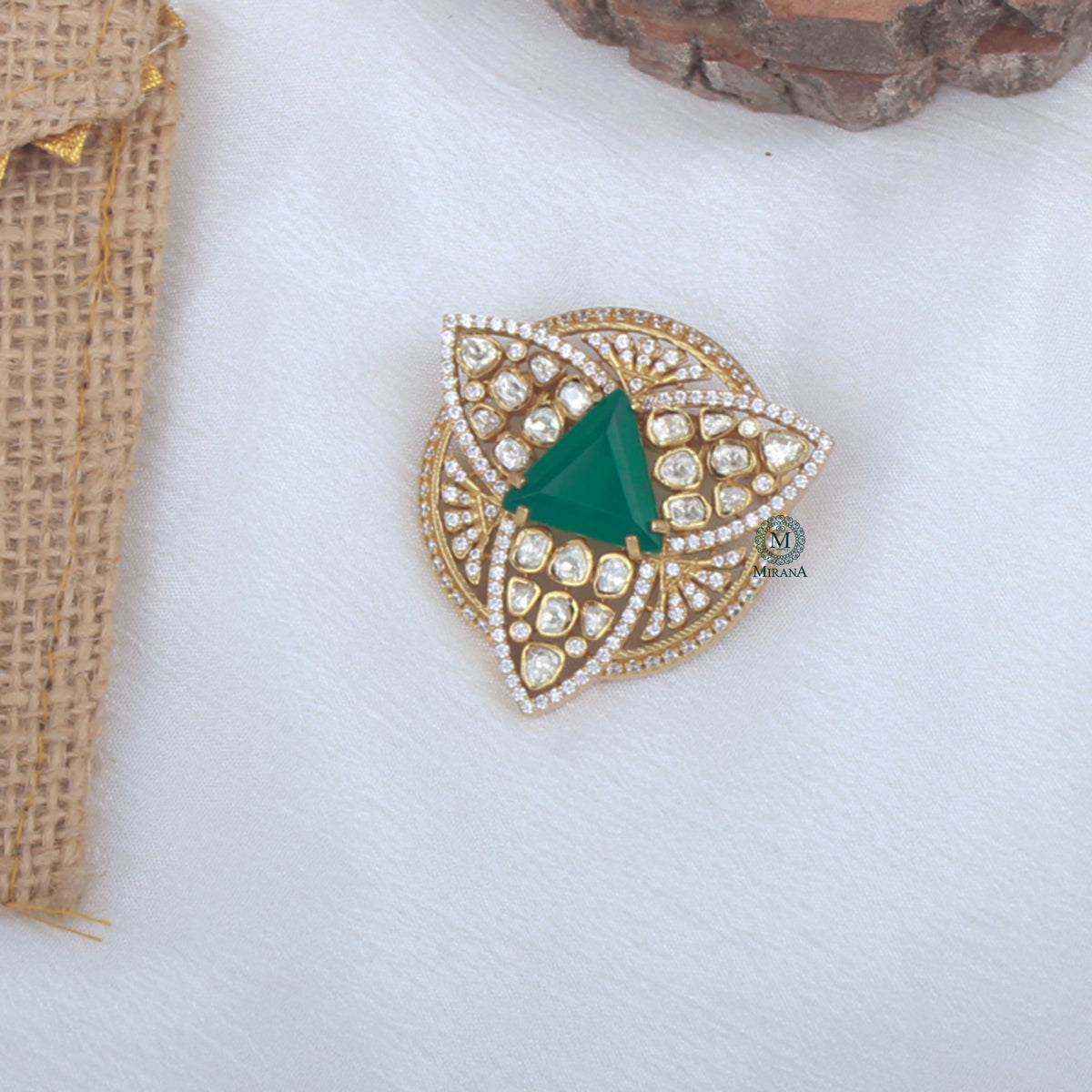 Atharv Moissanite Designer Brooch
