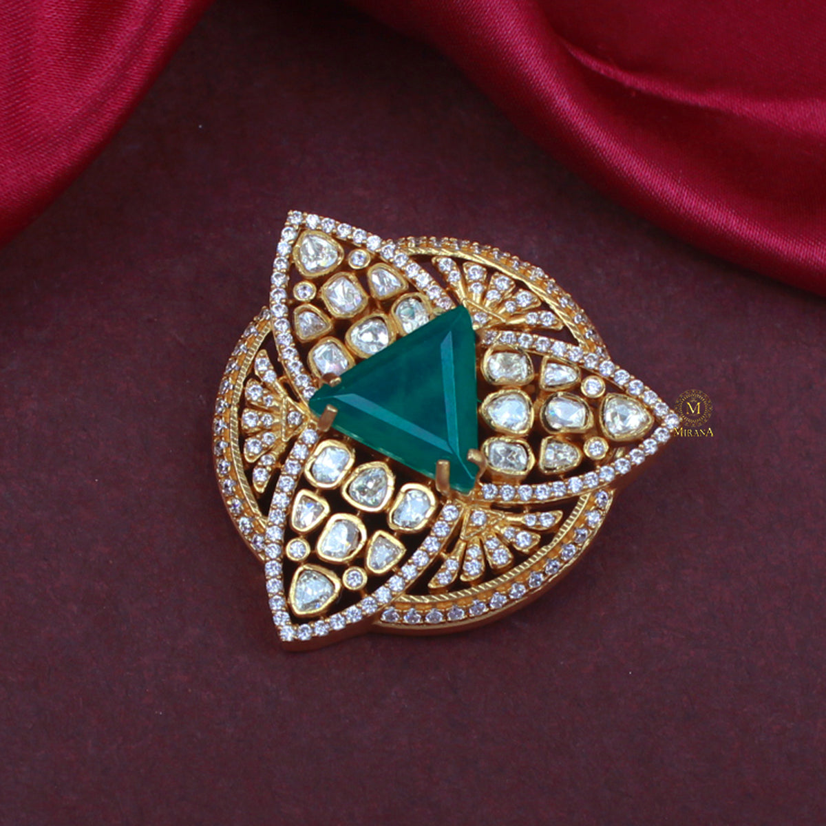 Atharv Moissanite Designer Brooch