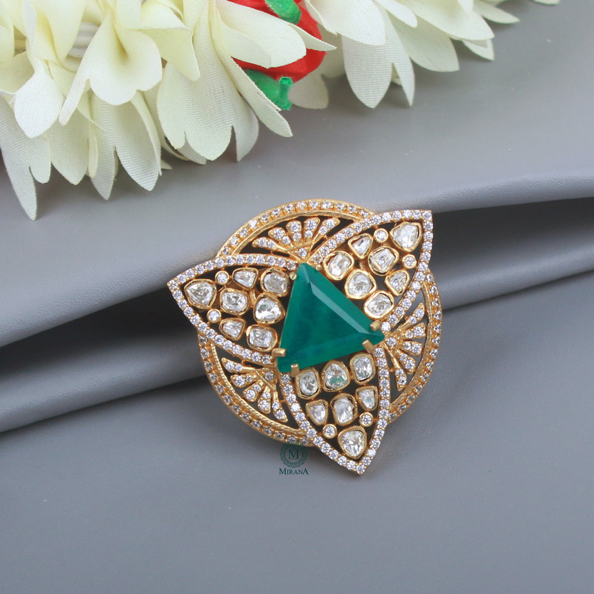 Atharv Moissanite Designer Brooch