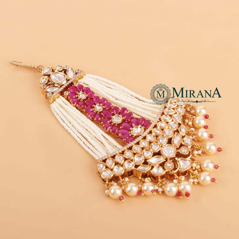 Suhasani Bridal Polki Ruby Colored Passa