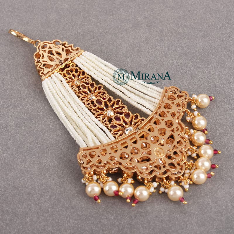 Suhasani Bridal Polki Ruby Colored Passa