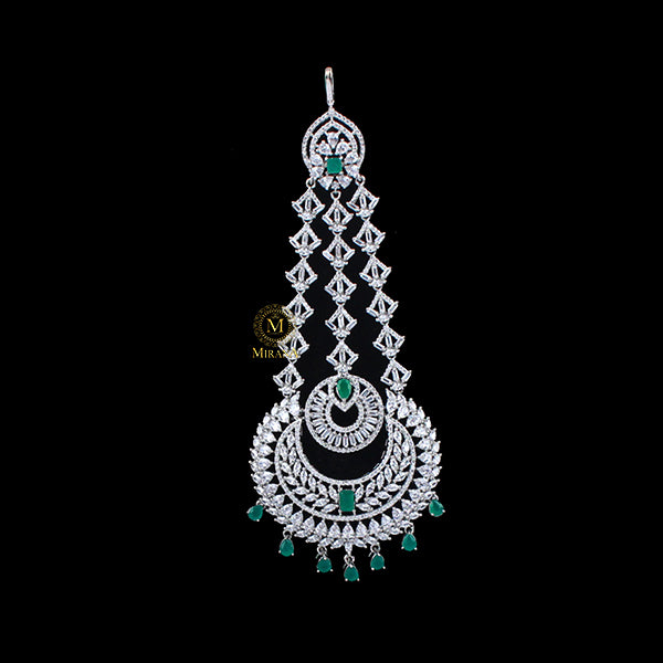 Ainara Emerald Green CZ Designer Passa