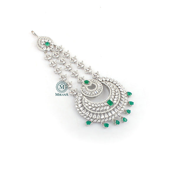 Ainara Emerald Green CZ Designer Passa