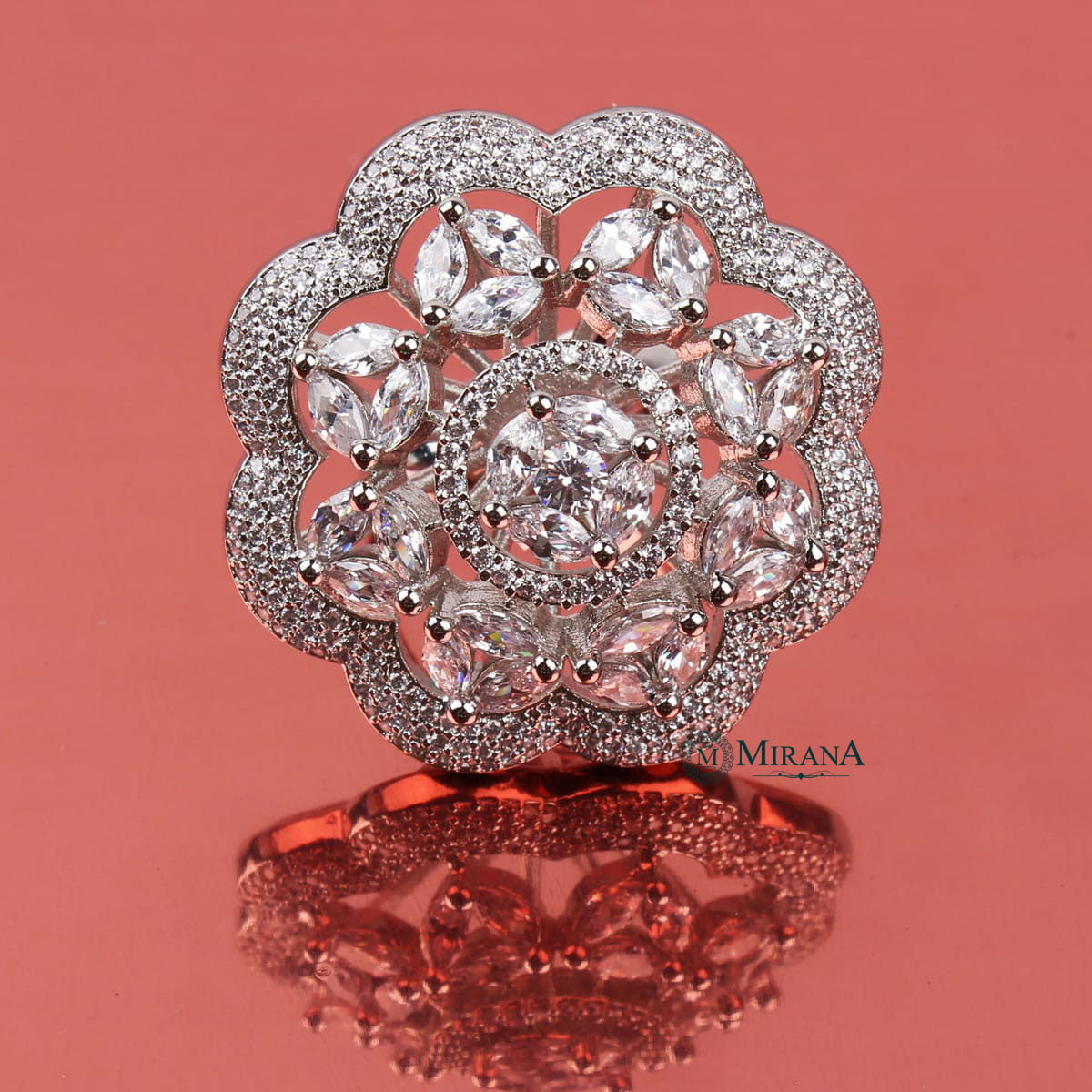 Faux Flower Design Ring