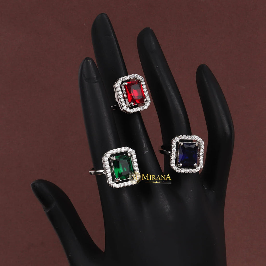 CZ Octo Colored Ring