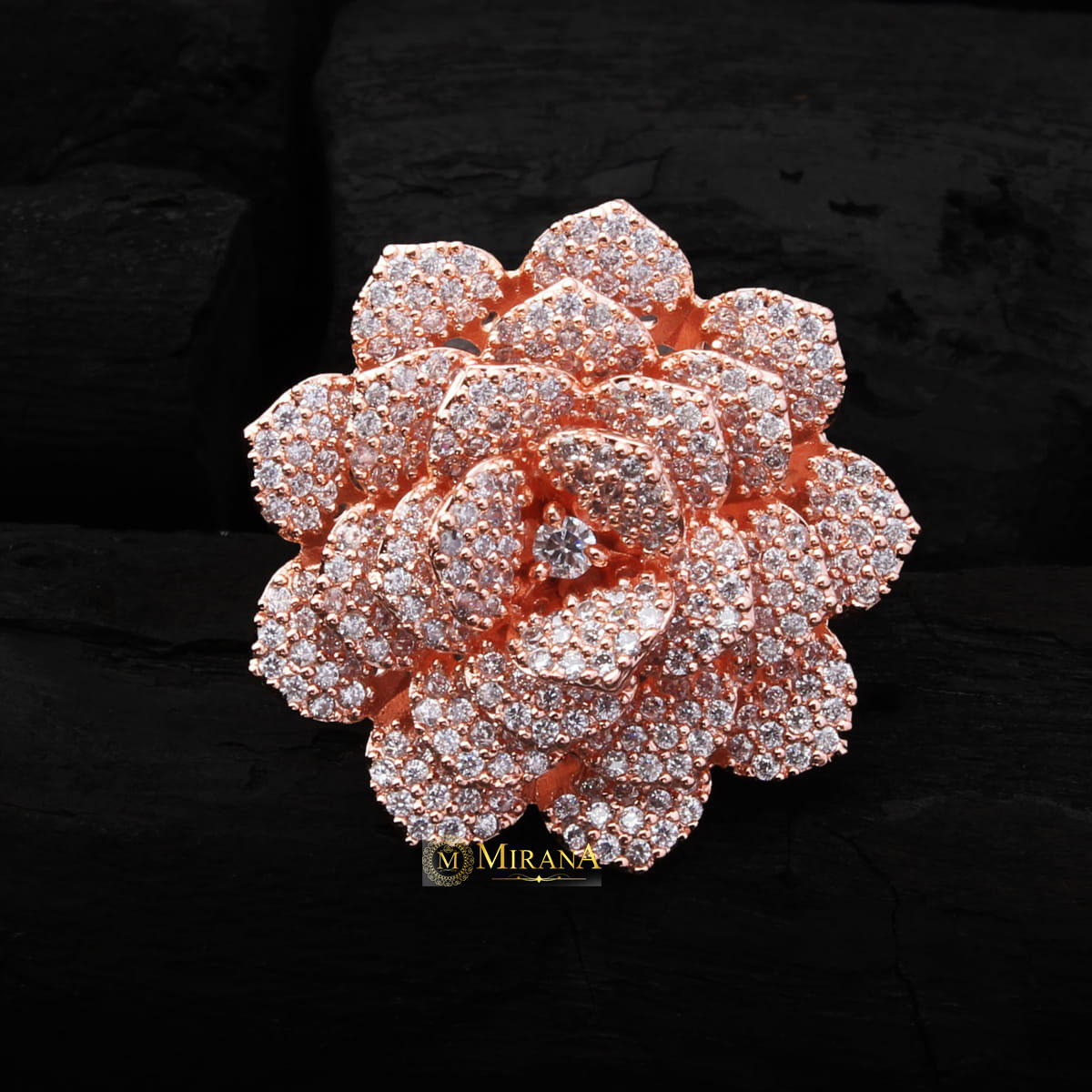Dual Tone Flower Ring