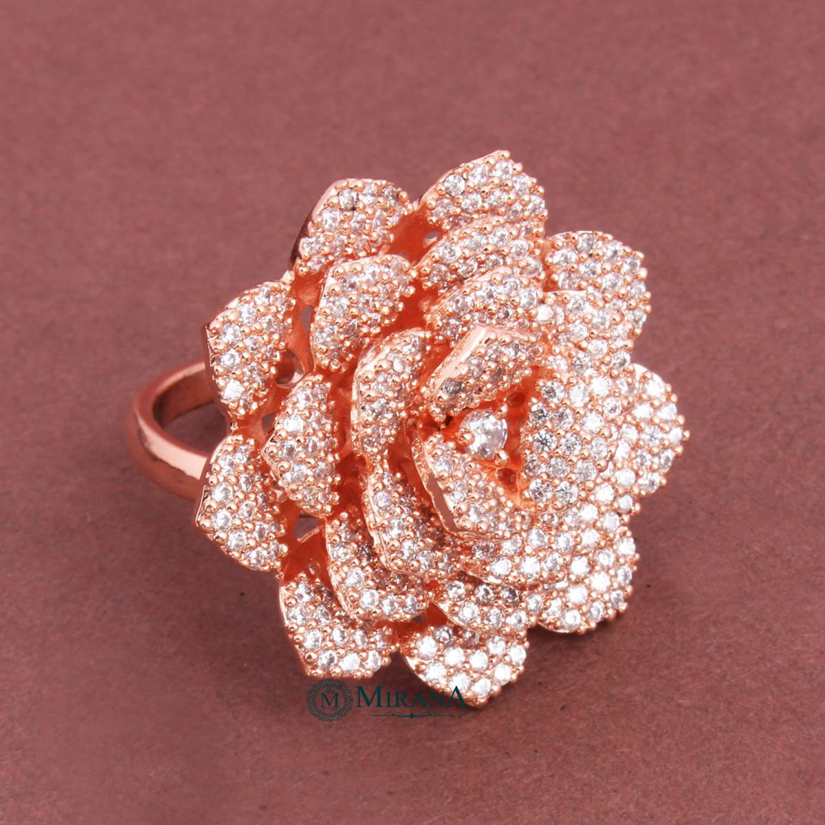 Dual Tone Flower Ring