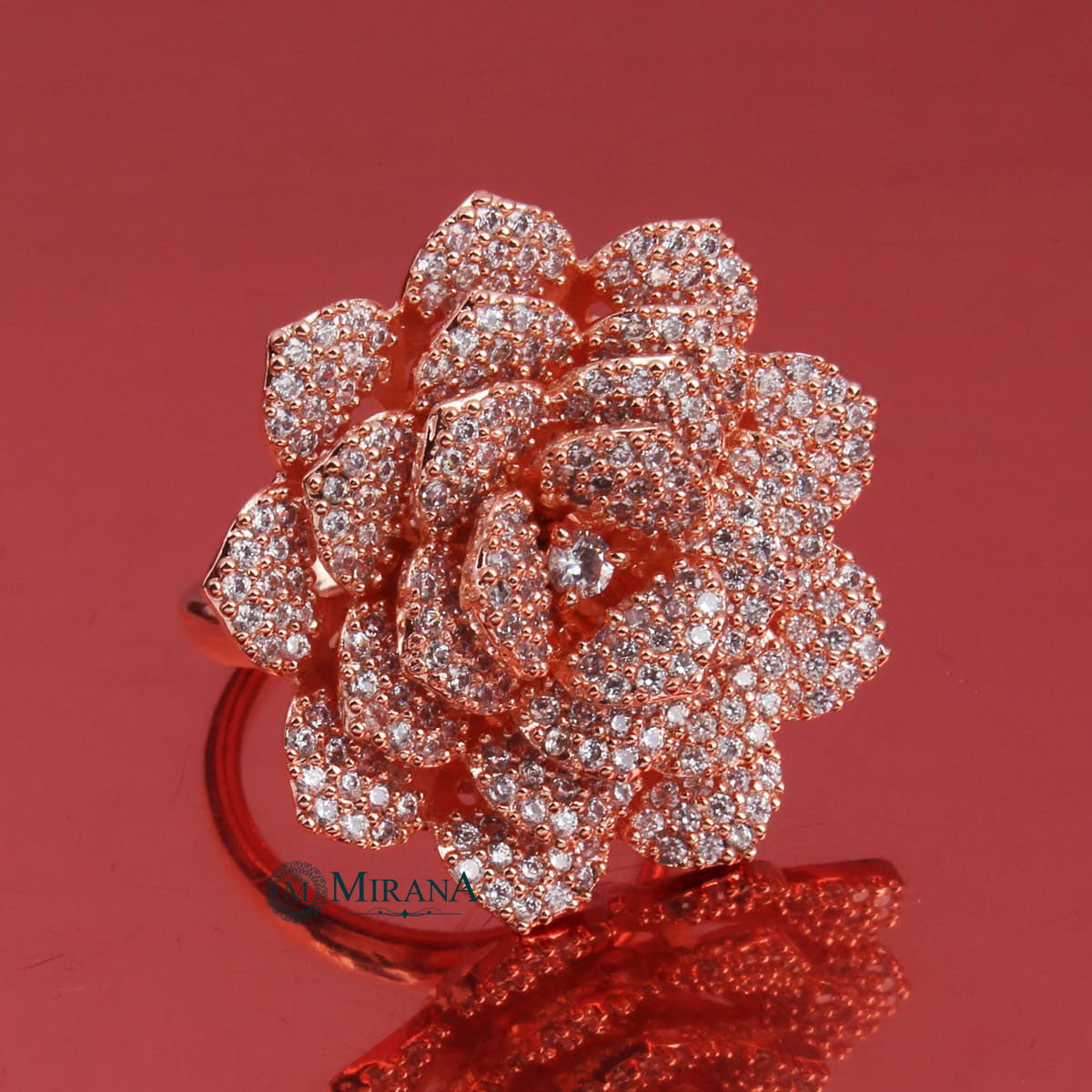 Dual Tone Flower Ring