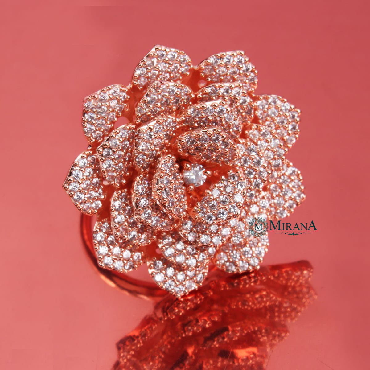 Dual Tone Flower Ring