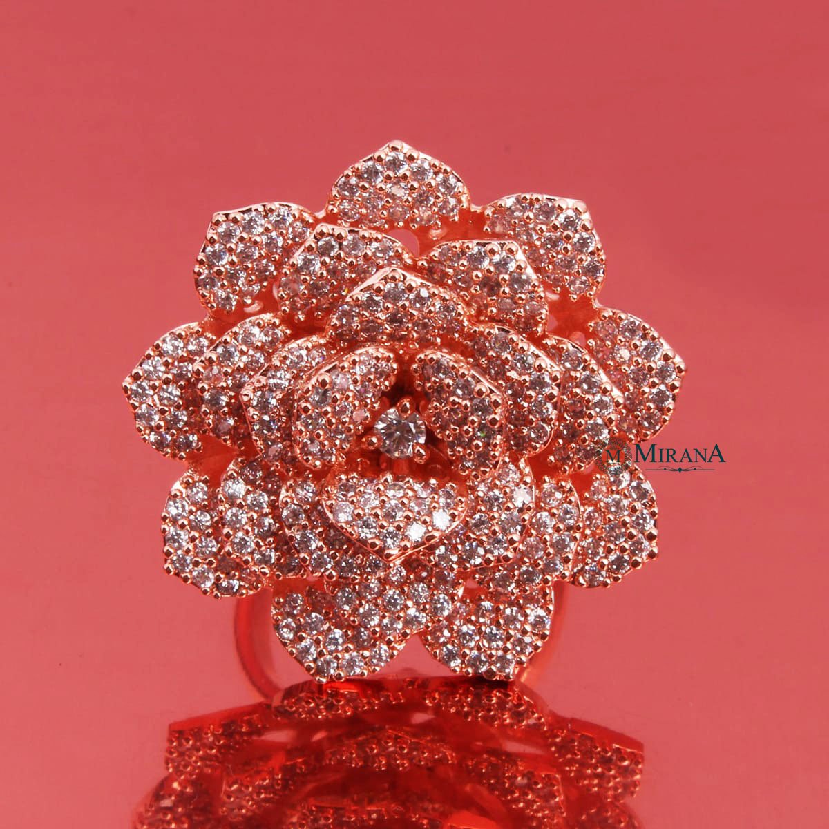 Dual Tone Flower Ring