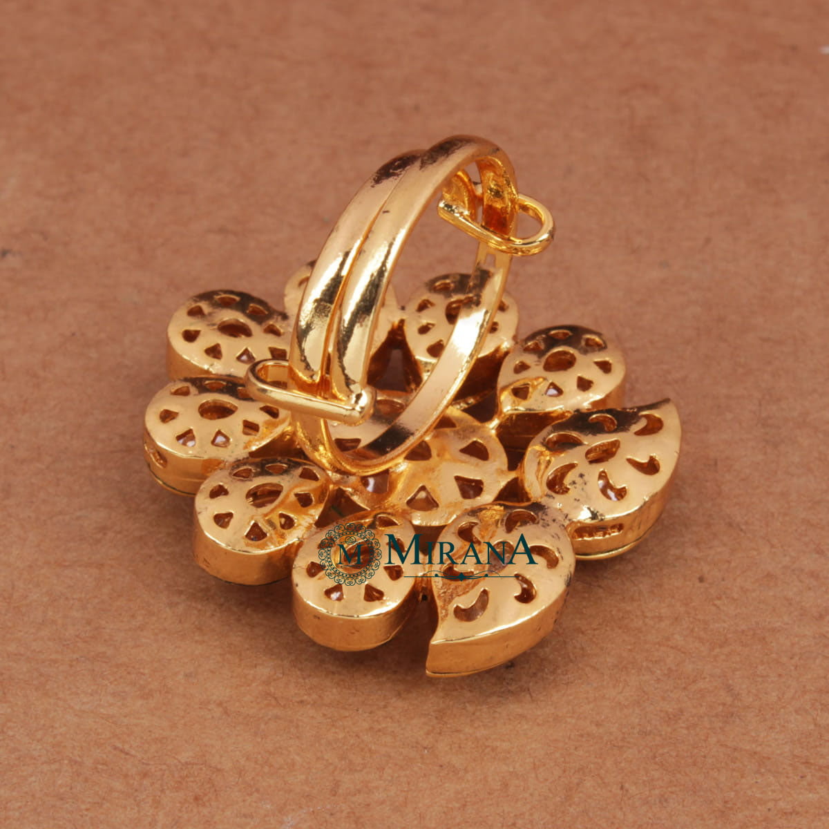 Kundan Drop Colored Ring