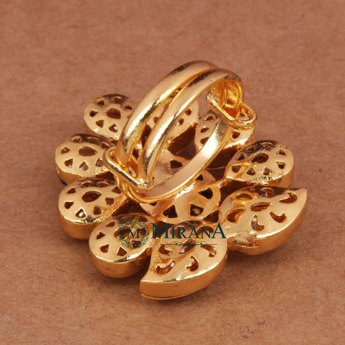 Kundan Drop Colored Ring