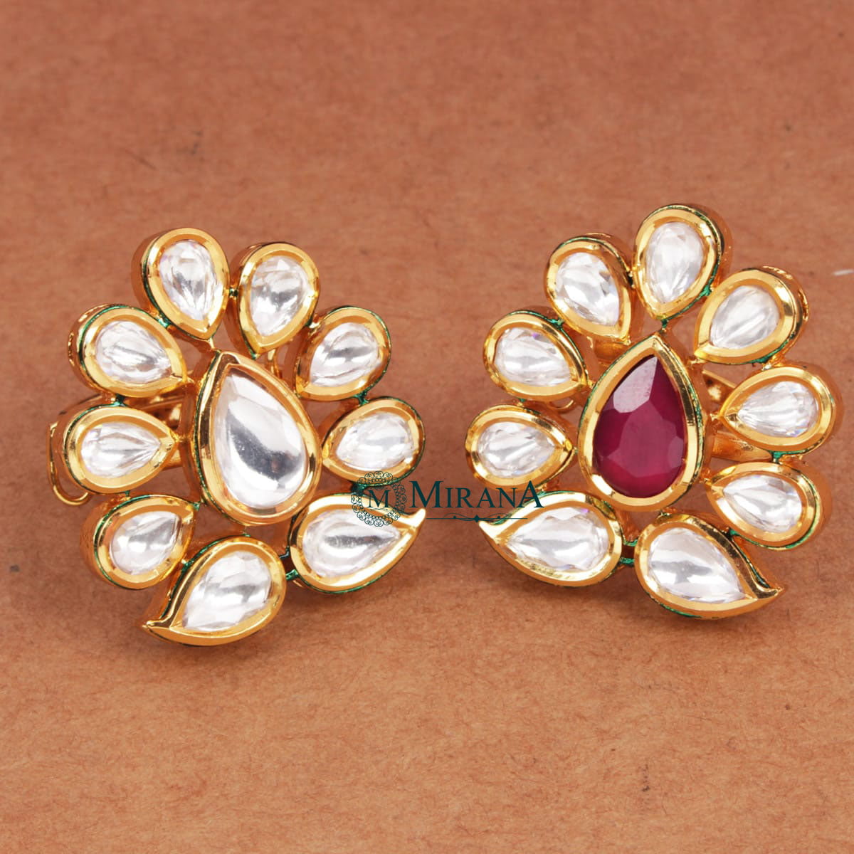 Kundan Drop Colored Ring