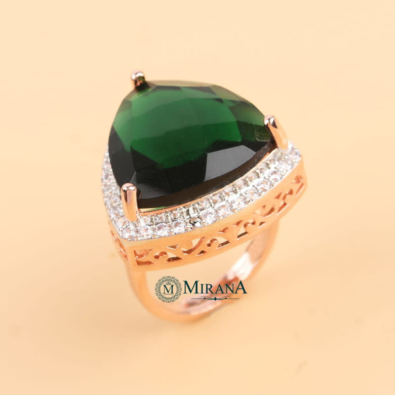 Alora Green Colored Designer Ring