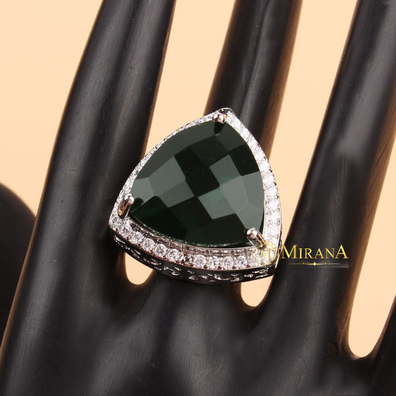 Alora Green Colored Designer Ring