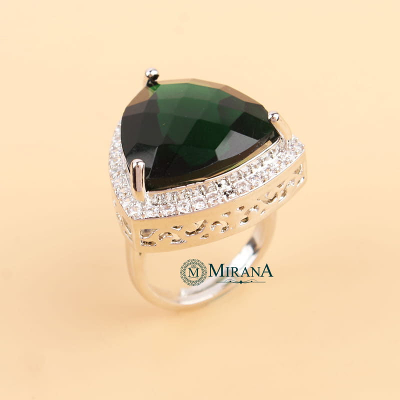 Alora Green Colored Designer Ring